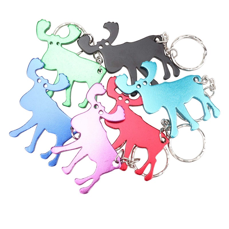 SWATOM Moose Keychain Bottle Opener Beer Opener Tool Key Tag Chain Ring Accessories - Image 1